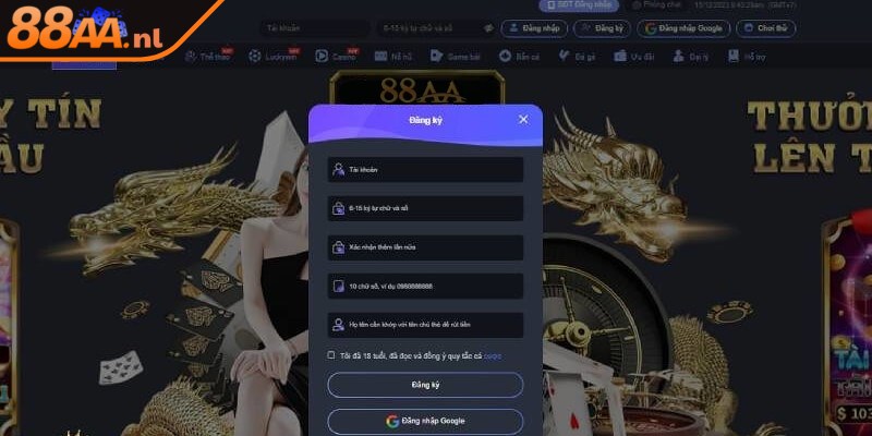 Hướng dẫn tham gia chơi casino 88AA dễ dàng