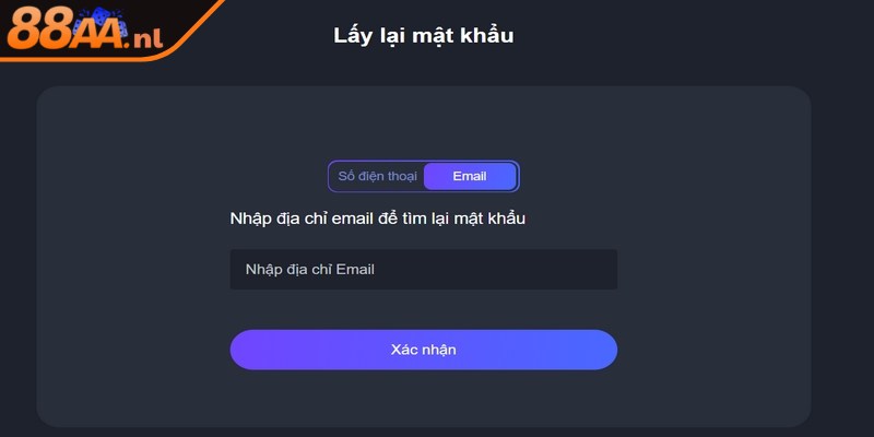 Lấy lại quyền truy cập thông qua tính năng quên mật khẩu
