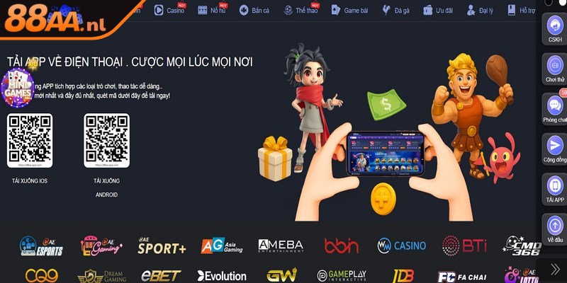 Tải app 88AA tham gia giải trí chỉ với một cú chạm